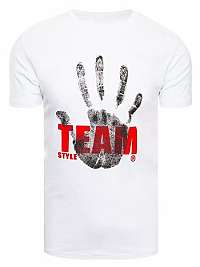 Originálne biele tričko s potlačou Team