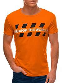 Originálne pomarančové tričko s krátkym rukávom S1510