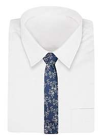 Pánska modrá kvetinová kravata