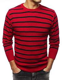 Pásikavý sveter v bordovej farbe