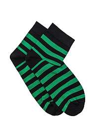 Pásikované členkové ponožky zelené U07