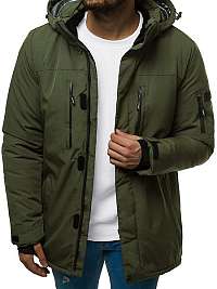 Pohodlná zimná khaki bunda O/9805