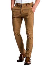 POHODLNÉ CHINOS NOHAVICE KAMELOVÉ P830