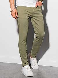 Pohodlné chinos nohavice v khaki farbe P990