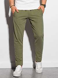 Pohodlné tepláky v khaki farbe P946
