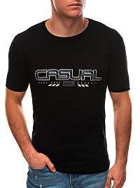 Pohodlné tričko v čiernej farbe Casual S1576