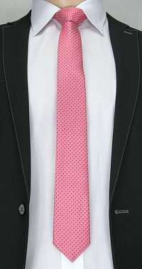 Ružová vzorovaná pánska kravata