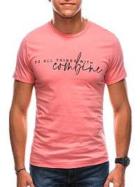 Ružové bavlnené tričko s nápisom S1725