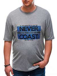 Šedé bavlnené tričko Never Coast S1608