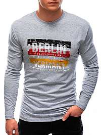 Šedé bavlnené tričko s potlačou Berlin L146