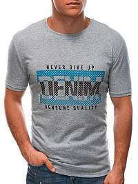 Šedé tričko s krátkym rukávom Denim S1588