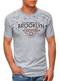 Šedé tričko s potlačou Brooklyn S1457