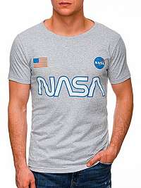 Šedé tričko s potlačou NASA S1437