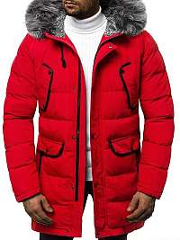 ŠTÝLOVÁ BUNDA TYPU PARKA ČERVENÁ JB/JP1091
