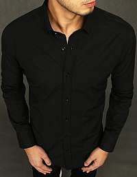 Štýlová čierna košeľa s nenápadným vzorom