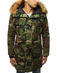 Štýlová maskáčová parka s kapucňou