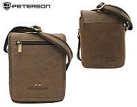 Štýlová tmavo hnedá kožená taška Peterson