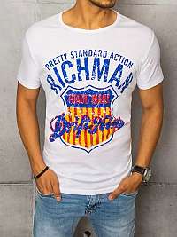 Štýlové biele tričko s potlačou Richman