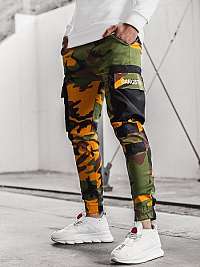 Štýlové khaki-žlté joggery G/11131