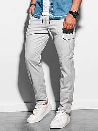 Štýlové šedé chinos nohavice P893