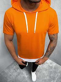 Štýlové tričko s kapucňou v pomarančovej farbe MR/20220