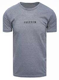 Svetlošedé bavlnené tričko s nápisom Freedom