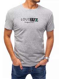 Svetlošedé bavlnené tričko s potlačou Louder