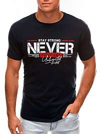 Tmavo-granátové tričko s potlačou Never Give Up S1488