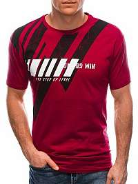 Tmavočervené tričko so zaujímavou potlačou S1758
