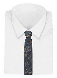 Tmavomodrá vzorovaná pánska kravata Alties