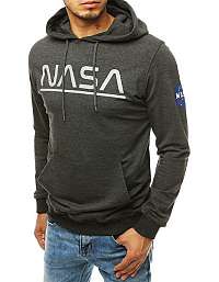 Tmavošedá mikina s kapucňou NASA
