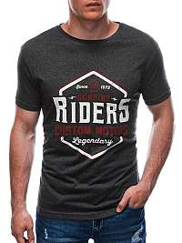 Tmavošedé tričko s potlačou Riders S1705