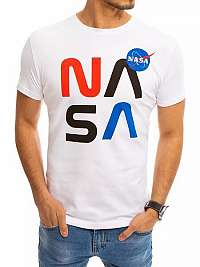 Trendové biele tričko s potlačou Nasa