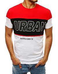 Trendové červené tričko s potlačou URBAN
