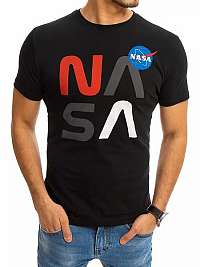 Trendové čierne tričko s potlačou Nasa