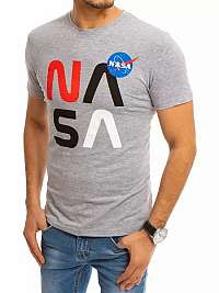 Trendové šedé tričko s potlačou Nasa