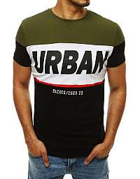 Trendové zelené tričko s potlačou URBAN