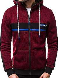 Trendy bordová pánska mikina JS/DD727