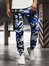 TRENDY MASKÁČOVÉ JOGGERY MODRO-ČIERNE  O/11105