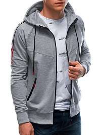 Trendy šedá mikina na zips B1417