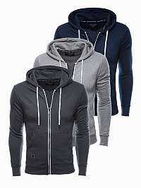 Trojbalenie mikín so zapínaním na zips Z44