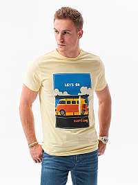 Veselé žlté tričko na leto Surfing S1434 V-8B