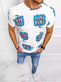 Zábavné biele tričko s potlačou Don't Panic
