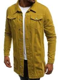 Žltá predĺžená jeansová bunda OT/2038K/8 - XL