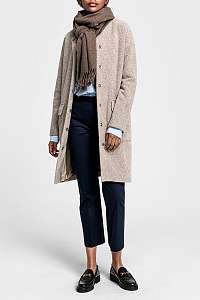 KABÁT GANT O2. COLLARLESS BOILED WOOL COAT