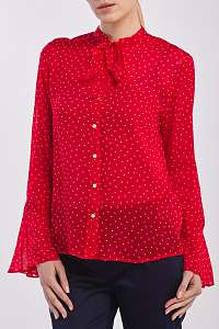 KOŠEĽA GANT D1. FRENCH DOT CHIFFON BOW BLOUSE