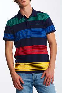 POLOKOŠEĽA GANT D1. MULTISTRIPE PIQUE SS RUGGER
