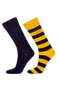 PONOŽKY GANT 2-PACK BARSTRIPE AND SOLID SOCKS