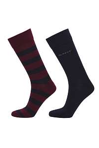 PONOŽKY GANT D1.2-PACK BARSTRIPE AND SOLID SOCK