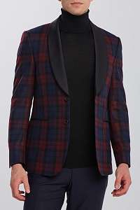 SAKO GANT D2. SLIM CHECK TUXEDO JACKET